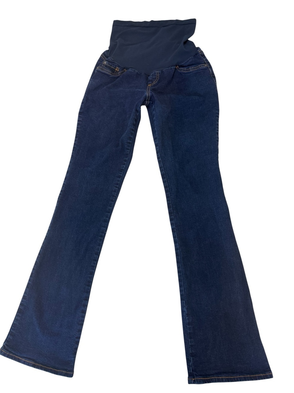 Indigo Blue Navy Wide-Leg Maternity Jeans. Size M. Stretchy